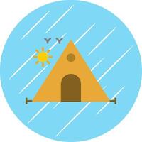 Camping Flat Blue Circle Icon vector