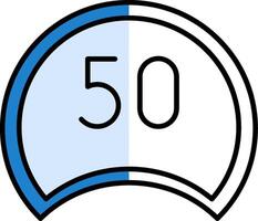 Speed Limit Filled Half Cut Icon vector