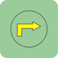 Right Way Filled Yellow Icon vector