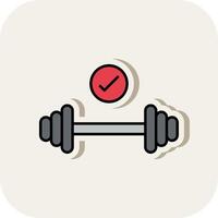 Weight Line Filled White Shadow Icon vector