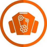 Engine Glyph Orange Circle Icon vector