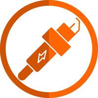 Spark Plug Glyph Orange Circle Icon vector