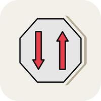 Two Way Line Filled White Shadow Icon vector