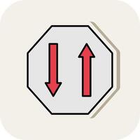 Two Way Line Filled White Shadow Icon vector