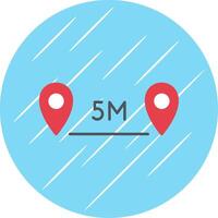 Distance Flat Blue Circle Icon vector