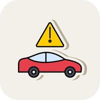 Traffic Jam Line Filled White Shadow Icon vector