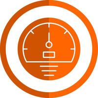 Speedometer Glyph Orange Circle Icon vector