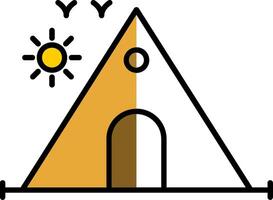 Camping Filled Half Cut Icon vector