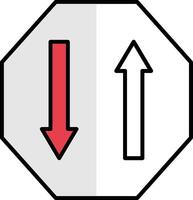 Two Way Filled Half Cut Icon vector