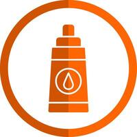 lubricante glifo naranja circulo icono vector