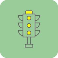 Traffic Lights Filled Yellow Icon vector