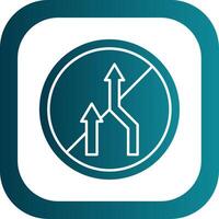 No Overtaking Glyph Gradient Round Corner Icon vector