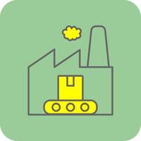 Manufacturing Filled Yellow Icon vector