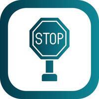 Stop Glyph Gradient Round Corner Icon vector