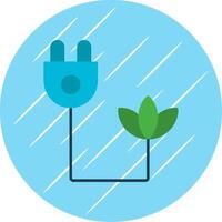 Eco Plug Flat Blue Circle Icon vector