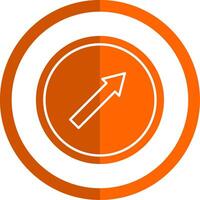 keep Right Glyph Orange Circle Icon vector
