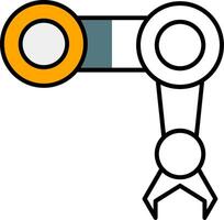 Mechanical Arm Filled Half Cut Icon vector