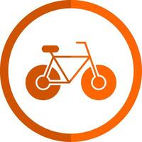 Bicycle Glyph Orange Circle Icon vector