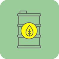 Eco Barrel Filled Yellow Icon vector