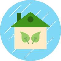 Eco Home Flat Blue Circle Icon vector