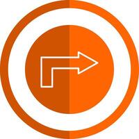 Right Way Glyph Orange Circle Icon vector