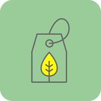Eco Tag Filled Yellow Icon vector