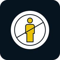 No Entry Glyph Two Color Icon vector