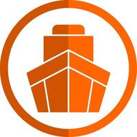 Cargo Glyph Orange Circle Icon vector