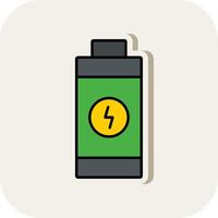 Battery Line Filled White Shadow Icon vector