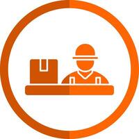 Assembling Glyph Orange Circle Icon vector