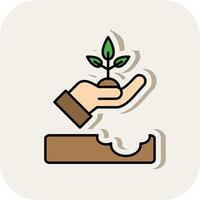 Replant Line Filled White Shadow Icon vector