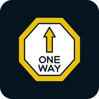 One Way Glyph Two Color Icon vector