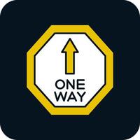 One Way Glyph Two Color Icon vector