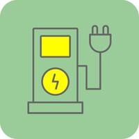 Electric Charge Filled Yellow Icon vector