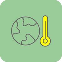 Global Warming Filled Yellow Icon vector