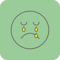 Crying Filled Yellow Icon vector
