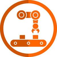 Machine Glyph Orange Circle Icon vector
