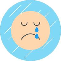 Crying Flat Blue Circle Icon vector