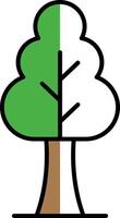 Tree Filled Half Cut Icon vector