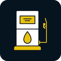 gasolinera glifo icono de dos colores vector