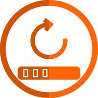 cargador glifo naranja circulo icono vector