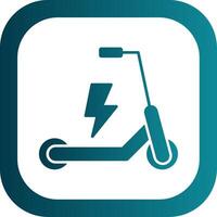 Electric Scooter Glyph Gradient Round Corner Icon vector