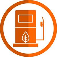 bio combustible glifo naranja circulo icono vector