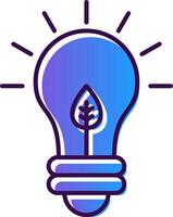Eco Bulb Gradient Filled Icon vector