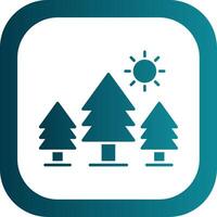 Pine Trees Glyph Gradient Round Corner Icon vector