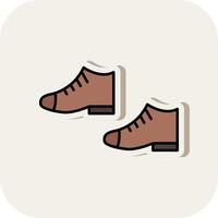 Shoes Line Filled White Shadow Icon vector