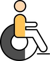 Disabled Filled Half Cut Icon vector