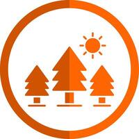 Pine Trees Glyph Orange Circle Icon vector