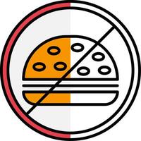 No comida lleno medio cortar icono vector