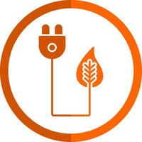 Bio Energy Glyph Orange Circle Icon vector